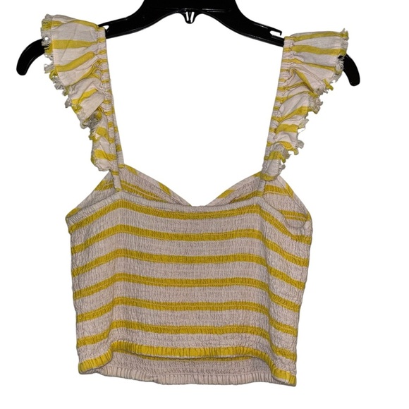 Free People Yellow and White Striped Tank Top - Picture 3 of 7